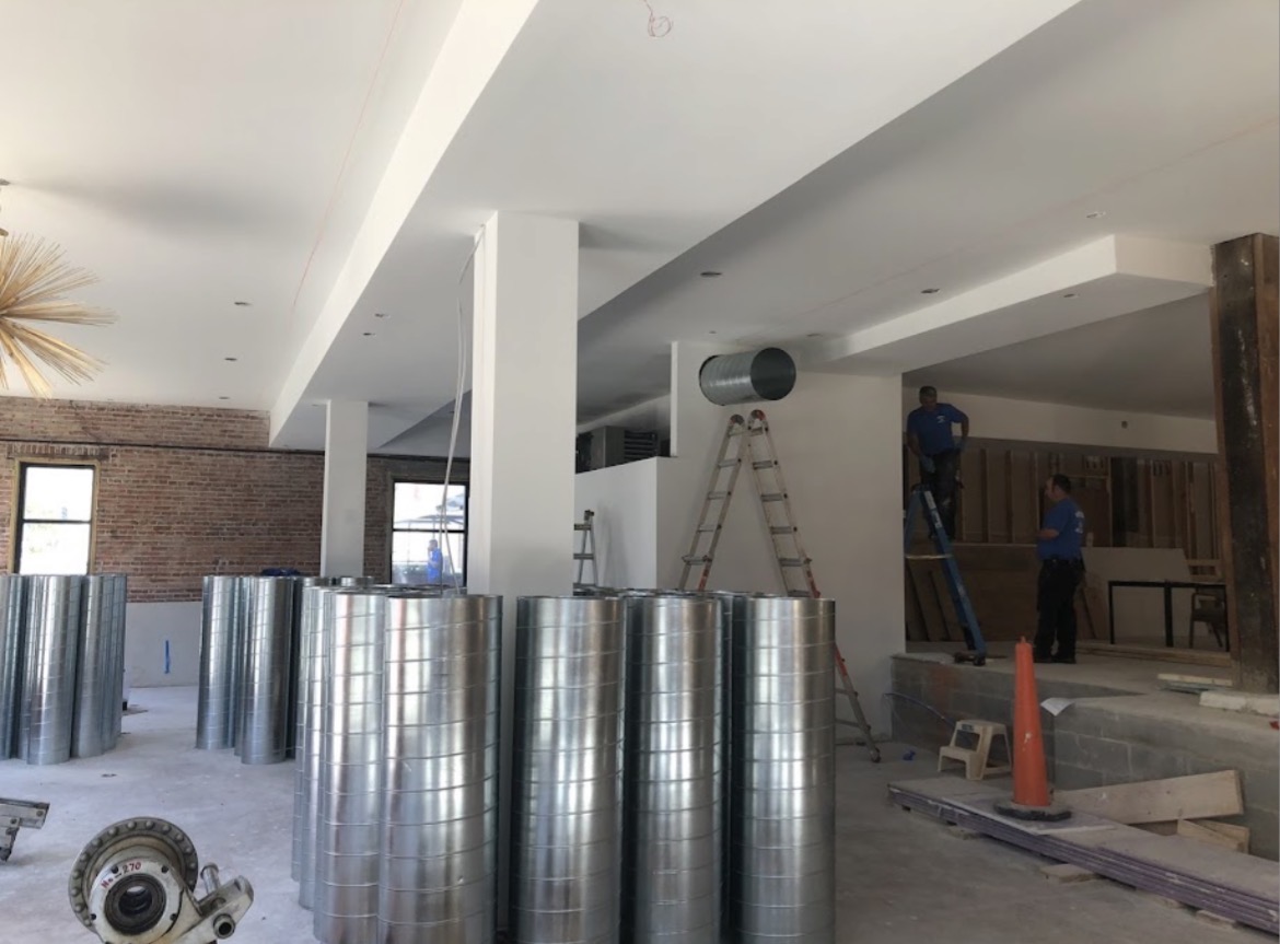 Commercial interior drywall and ceiling work